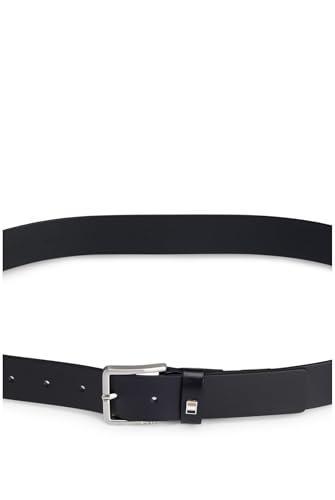 BOSS Hommes Ther-Flag-E Sz35 Ceinture en cuir italien avec passant à rayures emblématiques