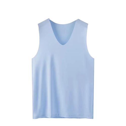 Camiseta sin mangas de seda de hielo para hombre en corte holgado