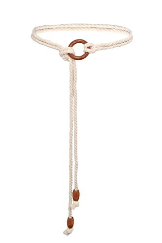 TeeYee Women's Tassel Wasit Rope Cotton Belt Simple Style Skinny Woven Chain for Jeans Skirt Dress