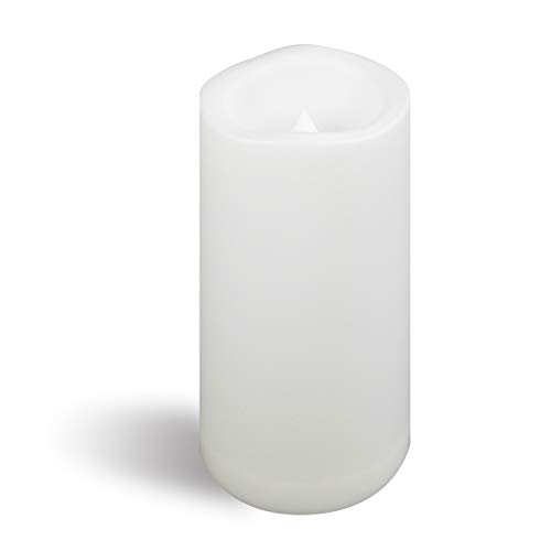 Image of iZAN 1 Pack Waterproof Outdoor Flameless Candle with Timer Large 4 inch x 8 inch Battery Operated Electric LED Pillar Candle for Gift Home Decor Party Wedding Supplies Garden Halloween Christmas Decoration
