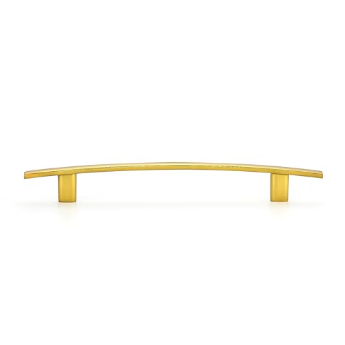 Image of Ravinte 30 Pack Cabinet Handles Brushed Brass Cabinet Pulls Kitchen Cabinet Handles,Curved Drawer Pulls in 7-1 /4 Inch Length with 5 Inch Hole Center Arch Kitchen Cabinet Hardware