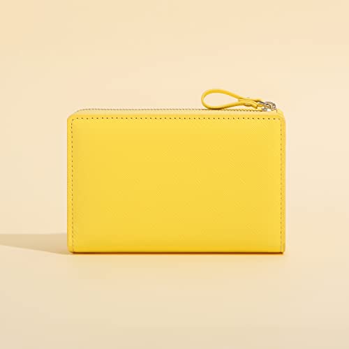 Jiufeng Women Zipper Wallet Rfid Blocking Multi Purpose Coin Pouches Credit Card Holder Short Purses (Yellow) #TOP5