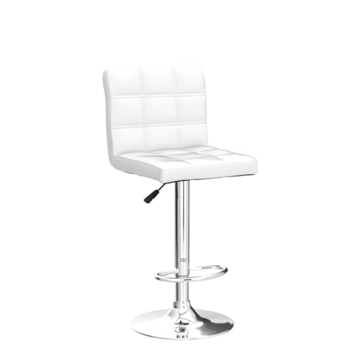 Image of ZENY X-Large Bar Stools - Counter Chairs Adjustable Counter Height Swivel Barstools Set of 4, Square PU Leather Kitchen Counter Height Bar Stools, Kitchen Island Chairs,White