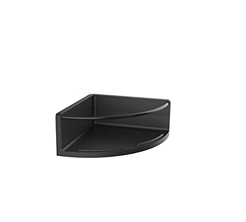 emco Round Corner Basket without Drilling for Wall Mounting I Shower Shelf for Gluing or Screwing Made of Metal I Shower Shelf for Bathroom Utensils in Matt White
