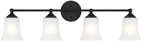 DESIGNERS FOUNTAIN Bronson 4 Light Bathroom Vanity Light Fixture, Matte Black, D278M-4B-MB