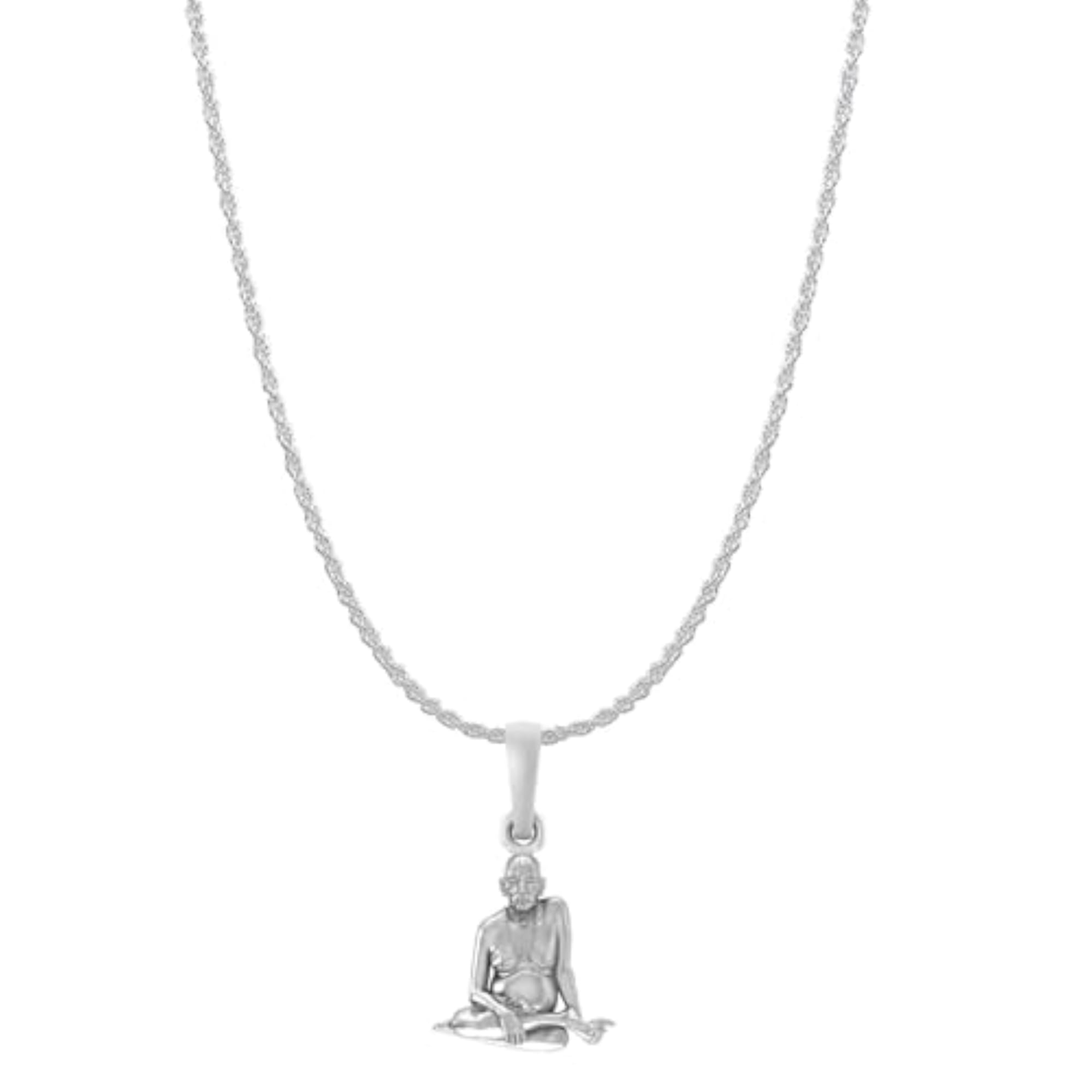 925 Sterling Silver Swami Samarth Chain Pendant, Spiritual