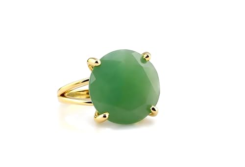 Bague aventurine verte ronde : cadeau d'anniversaire idéal - 3