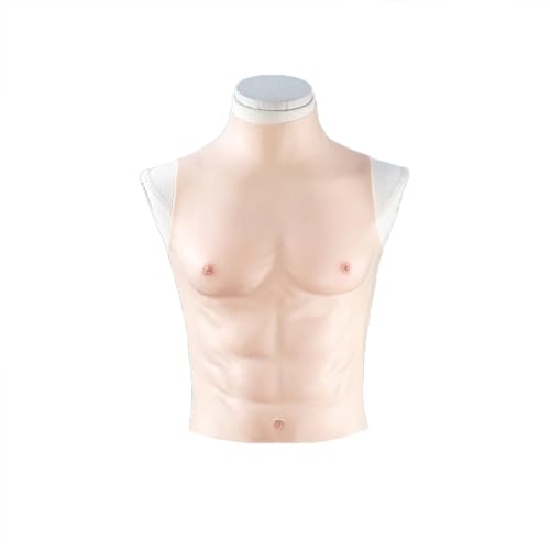 Wecos Muscle Shirt Silicone Muscle Bodysuit Costume Muscle Suit Sleeveless Cosplay Prop for Men Women Halloween Party (S)