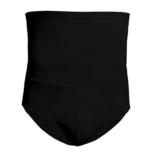 MECKOZ Slip Amincissant pour Hommes sous-vêtements Amincissants Taille Haute Culotte de Compression Ceinture Abdominale avec Caoutchouc Antidérapant(Schwarz,XL)