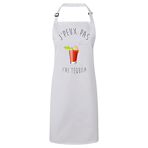 Tablier cuisine premium j'peux pas j'ai tequila humour apéro cocktail pour homme et femme