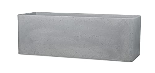 Scheurich Alea Box 80, Pflanzgefäß/Blumentopf/Pflanzkasten, rechteckig, Farbe: Schwarz-Granit, hergestellt mit recyceltem Kunststoff, 10 Jahre Garantie, für den Außenbereich