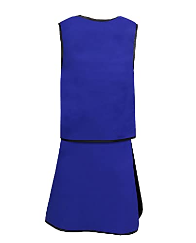 ATTENUTECH Saia colete avental cobertura total, velcro, 50 mm Pb LE, chumbo leve, cor: azul, Azul, X