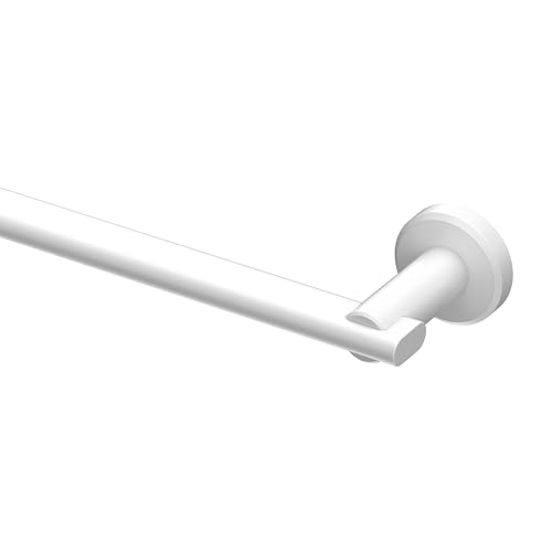 Gatco 5480 Locke, Towel Bar, 24" L, Matte White/Wall Mounted Single Towel Holder for Bathroom