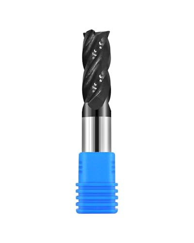 Image of 1 /2in Solid Carbide Corner Radius End Mill,30 Degree Helix-0.030in Corner Radius, 4 Flutes,AlTiN Coated Bits Tool for Medium Hardness Steel, Brass, Iron