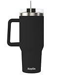 Keplin 40 oz / 1200 ml Insulated Travel Tumbler – Double Wall Stainless Steel Cup with Leak-Proof Lid, Thermal Flask Keeps Drinks Hot & Cold, Dishwasher Safe, Fits Car Cup Holders - Black