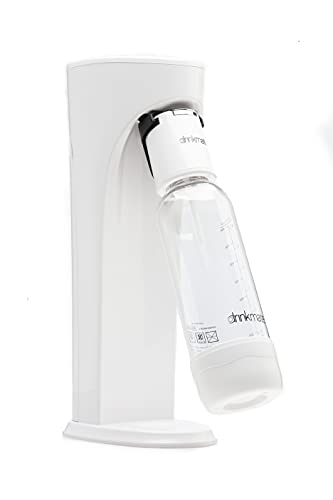 Drinkmate Sparkling Water and Soda Maker, Carbonates Any Drink, ULTIMATE BUNDLE With CO2 and BPA Free Bottles (Classic White)