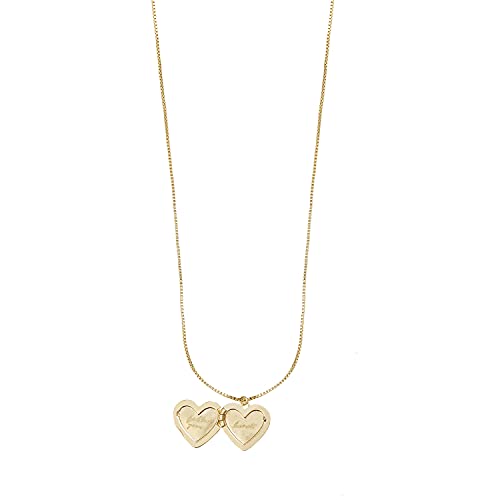 Wanderlust + Co Heart Gold Locket Chain Necklace - 14K Real Gold Plated Jewelry #TOP3