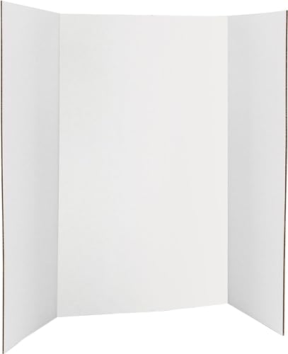 ARS White Tri-Fold Presentation Board 28 x 40 Corrugated Tabletop Display Board for School Projects Science Fair Business Presentations & Exhibitions Foldable Poster Display Board Pack of 1
