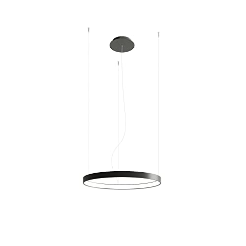Sollux Beleuchtung Moderne Lampe für Haus Büro Runde Form Kreative Beleuchtung Dekoration Aus Stahl Kronleuchter RIO 55 Schwarz 4000K Größe 55x55x150
