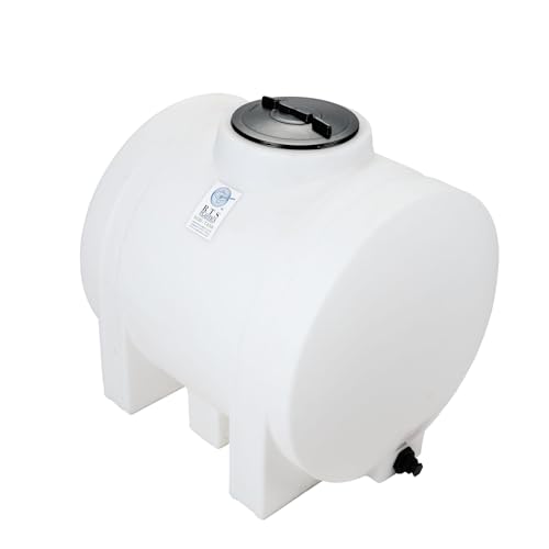 Image of RTS Plastics 150 Gallon Water Tank Horizontal Leg Tank - 12 inch Vented Manway, 1 inch Poly Bulkhead, Seamless Heavy-Duty Liquid Storage Tank for Water, Fertilizers & Chemicals