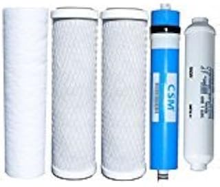 CFS – 5 Pack Replacement Water Filter Kit Includes Carbon Block, Polypropylene Sediment, Inline Cartridges with Membrane Compatible with AvantaPure APPRO-50 RO Models – Removes Bad Taste & Odor