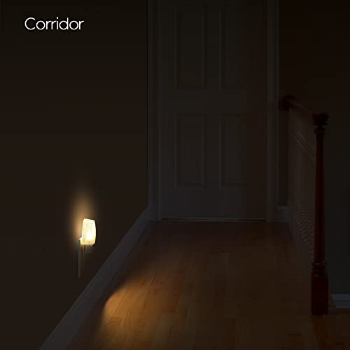 Emotionlite Plug in Night Light, Warm White LED Nightlight, Dusk to Dawn Sensor, Kids, Nursery, Bedroom, Bathroom,Hallway, Stairs, Kitchen, 4 Pack