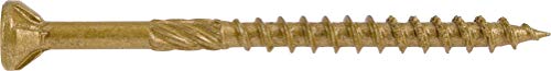 Power Pro 48610 Wood Screws, #9 X 2-1/2", Premium Outdoor Deck Screws, Rust Resistant, Epoxy Coated Bronze, 5Lb Tub, 501 Pcs #TOP3