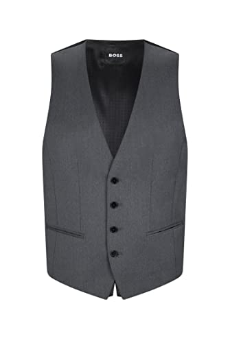 Chaleco recto H-Huge-Vest-B1 en sarga de lana morado talla 44