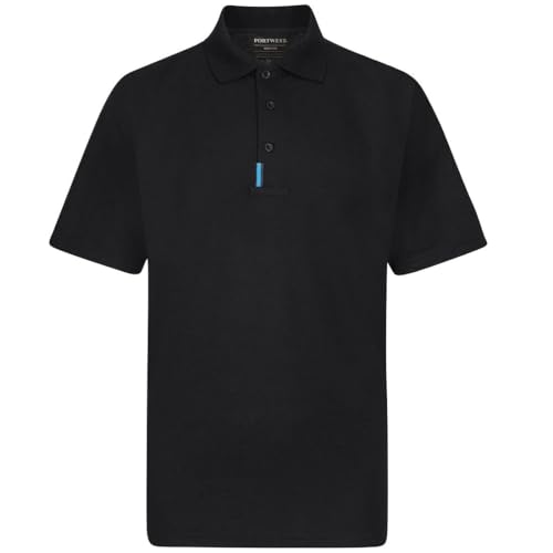 Image of Portwest WX3 Polo Shirt, Size: XXL, Colour: Black, T720BKRXXL
