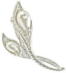 Art Nouveau Calla Lily Pearl Brooch