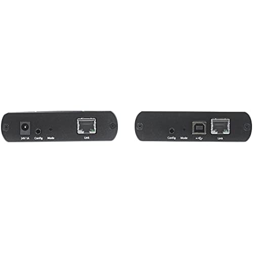 Image of StarTech.com 4 Port USB 2.0 Extender Hub Over Cat5e /Cat6 Ethernet Cable (RJ45) - 330ft /100m Industrial Metal USB Extender Adapter Kit w /ESD Protection - Externally Powered - 480 Mbps (USB2004EXT2NA)