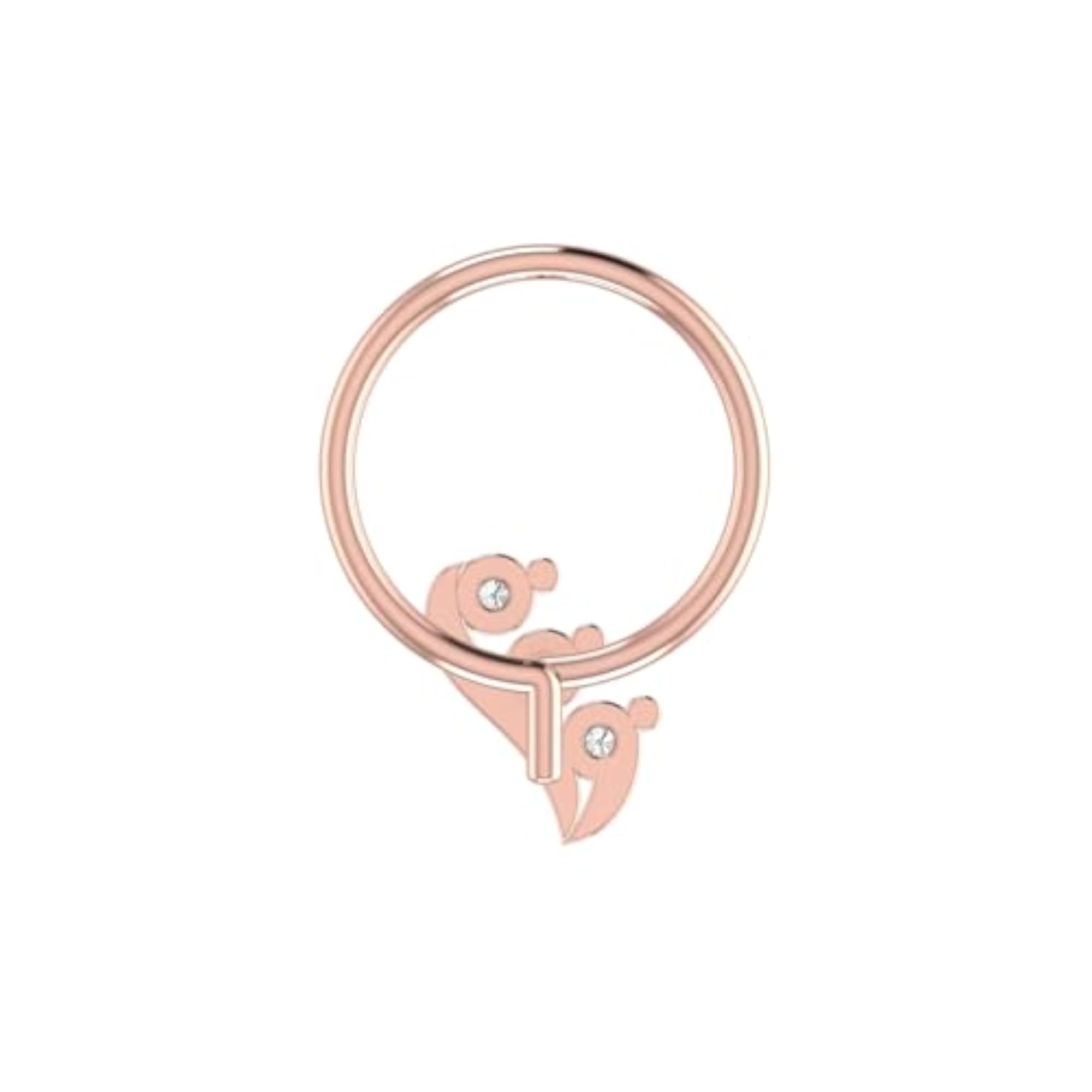 Women's 14Kt Rose Gold Stud Nosering