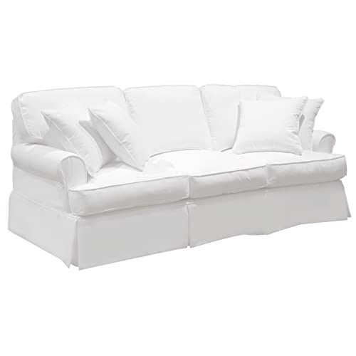 Sunset Trading Horizon Slipcovered Warm White Sofa, Small, #TOP4