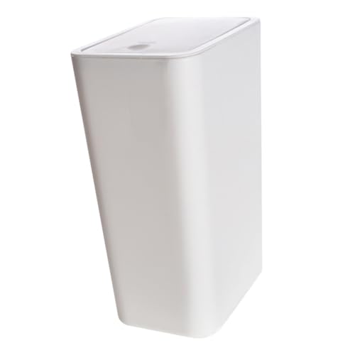 Caneca de basura plástica rectangular con tapa