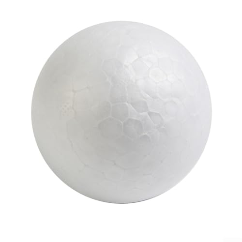 Bola de espuma redonda hecha a mano para esferas de poliestireno, para proyectos de manualidades, bodas, fiestas, decoración del hogar, color blanco (9 cm)