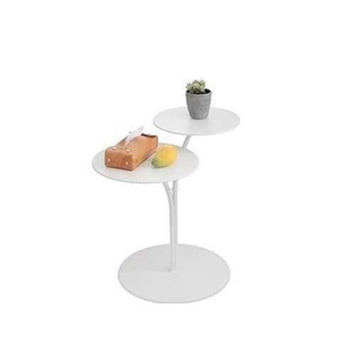 Table basse compacte en fer blanc pour optimiser un petit espace de salon