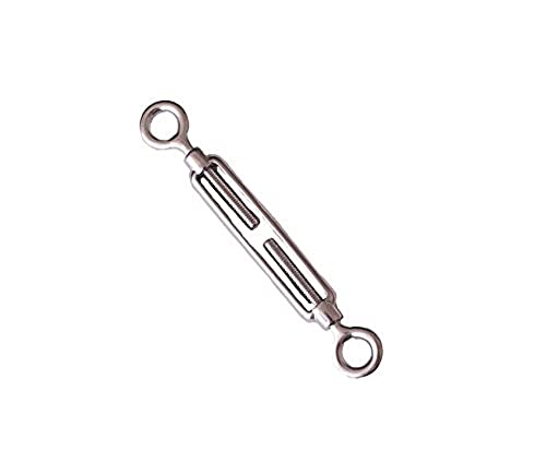 Merriway BH05001 Turnbuckle Strainer Eye to Eye Wire Rope Tensioner, M4 (5/32 inch) - A2 316 Marine Grade Stainless Steel