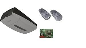 CAME KIT VER, Automatización de puertas de garaje seccionales y puertas basculantes, 24 V CC con codificador, tarjeta de radiofrecuencia y 2 mandos a distancia incluidos, ideal para uso residencial