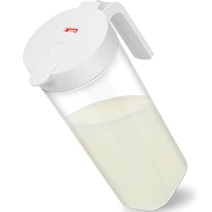Breast Milk Pitcher 37 oz Large Breastmilk Pitcher with Locked Lid U Shaped Spout Handle Heavy Duty Airtight Leak Proof Breastmilk Storage Container for Fridge Home