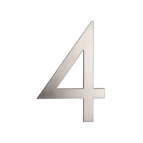 GUIZZO Creart - Numero Civico Esterno con Lettera in Acciaio Inox, Targa Personalizzata Made in Italy, Porta Ingresso per Uso Esterno - 4, 5.4x8H cm