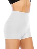 Womens Seamless Shaping Boyshorts Panties Tummy Control Underwear Slimming Shapewear Slip Shorts(#A2 White(light Tummy Control),Medium)
