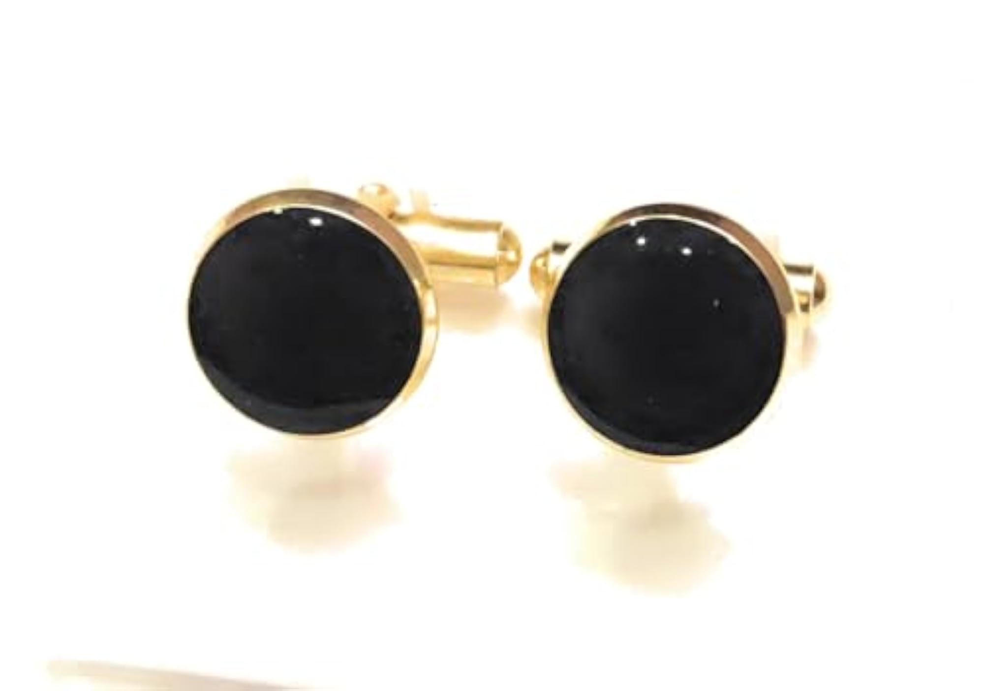 Golden Plated 2pcs Formal Wedding Cufflinks Pair Set for Men