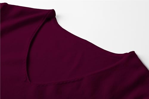 Image of SANGTREE Women's Short Sleeve Sweaters V Neck Casual Knit Pullover Tops | Perfect as a lightweight sweater for spring /summer or as a layering piece. Ideal for office, daily, holiday, home etc