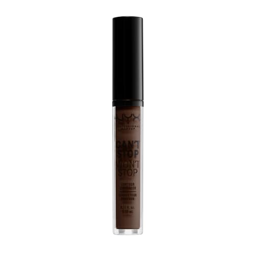 NYX Professional Makeup Can't Stop Won't Stop Contour Concealer - wasserfester flĂĽssiger Abdeckstift, Kaschieren & Highlighten, 3, 5 ml, Deep Espresso 24