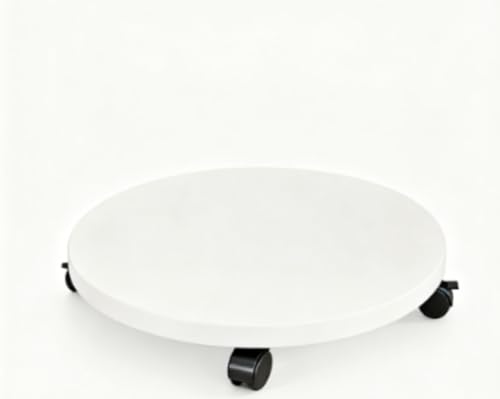 Riazdiwキャスターとストッパー機能付きの木製植木鉢スタンド。屋内でも屋外でも簡単に移動できます。 (XL:40*40*6.2cm,ホワイト)