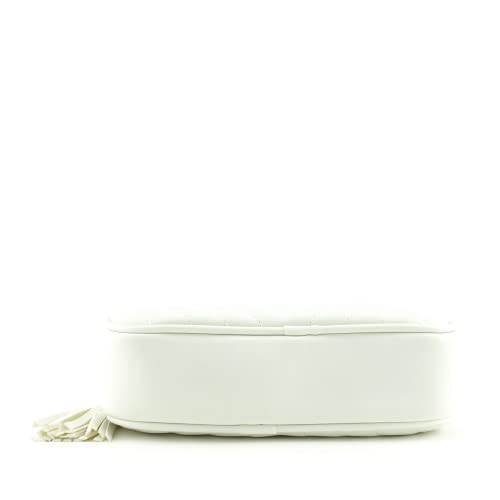 Image of Simple Shoulder Crossbody Bag With Metal Chain Strap And Tassel Top Zipper