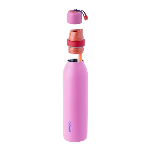 Image of Owala FreeSip Twist Insulated Stainless Steel Water Bottle with Straw for Sports and Travel, BPA-Free, 24-oz, Fruit Punch
