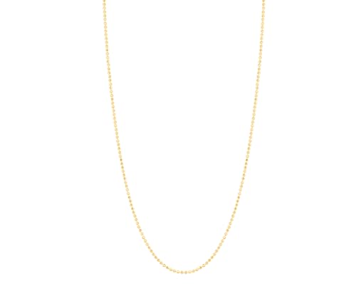 Floreo 10k Yellow Gold or White Gold 1mm Double Extendable Solid Diamond Cut Bead Chain Adjustable Necklace, 16" - 17" - 18 Inch2