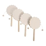 Babytrommeln: diese unfertigen rasseltrommel-ornamente aus holz ermöglichen es ihnen, ihre lieblingsmuster zu zeichnen, diy-rasseltrommel, rassel aus holz