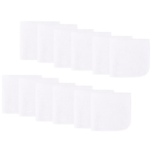 Image of 12 Pack Baby Washcloths 100% Cotton - Small Terry Wash Cloths 8 inch x 8 inch Soft Face Washcloth for Hand Body Sensitive Skin Thin Absorbent Wipes for Newborns Infant